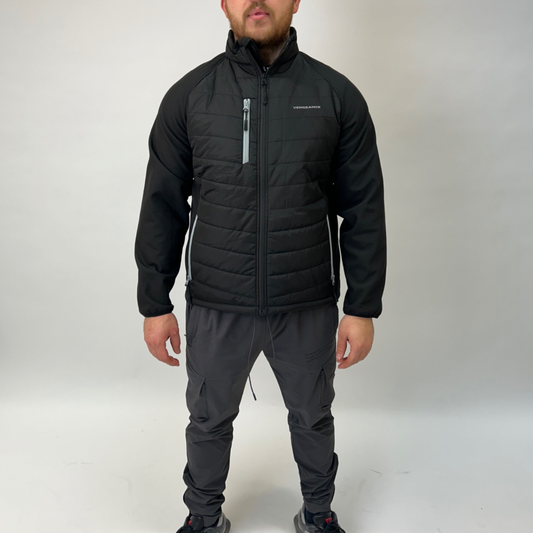 Vengeance grey & black padded soft shell jacket