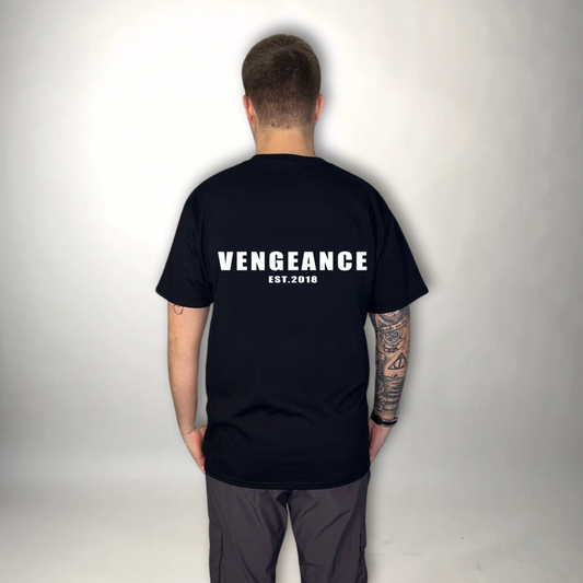 Vengeance large back printed black T-shirt