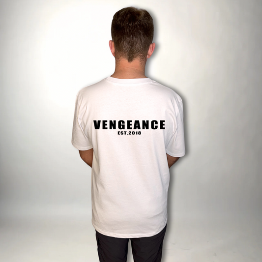 Vengeance large white printed black T-shirt