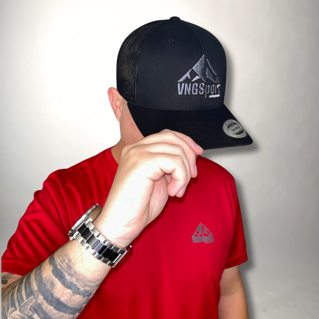 Premium Vngsport black embroidered snapback cap