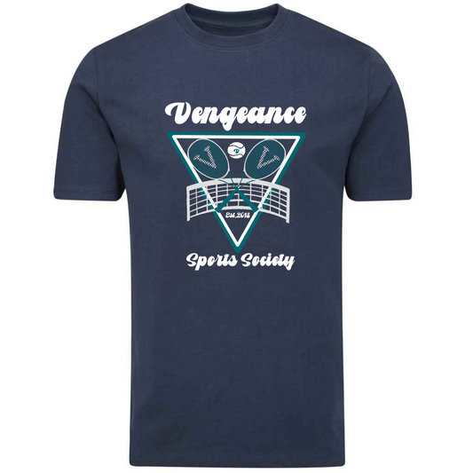 Vengeance navy & blue tennis printed premium tee