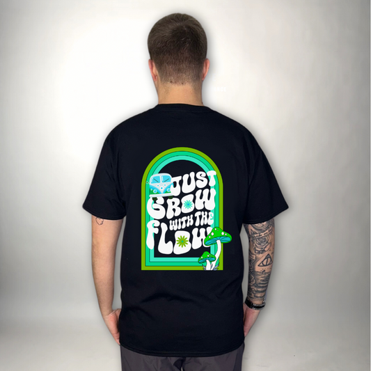 Grow with the flow black & green t-shirt