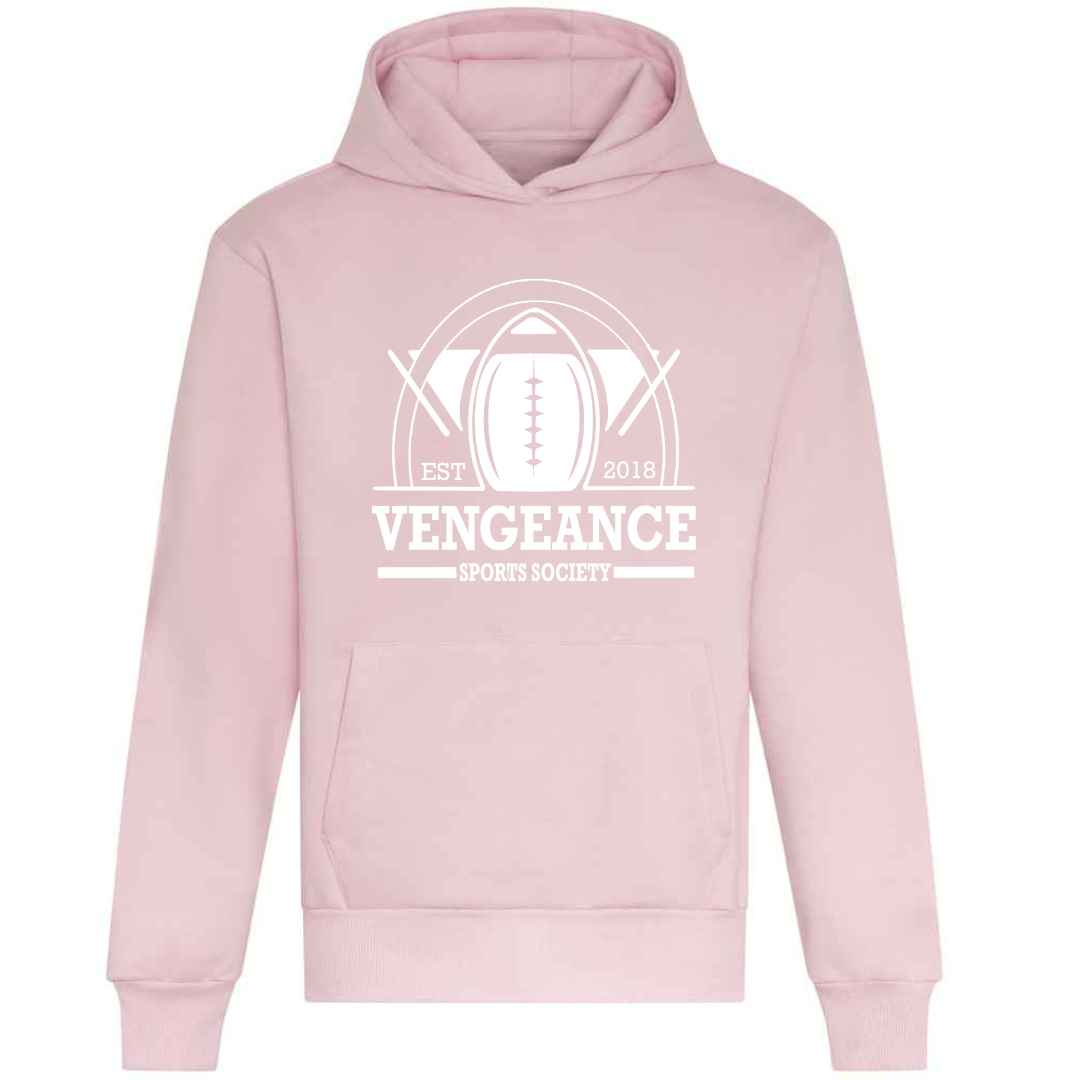 Vengeance baby pink sport varsity premium hoodie