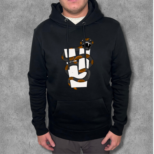 Vengeance V-snake black & orange premium hoodie